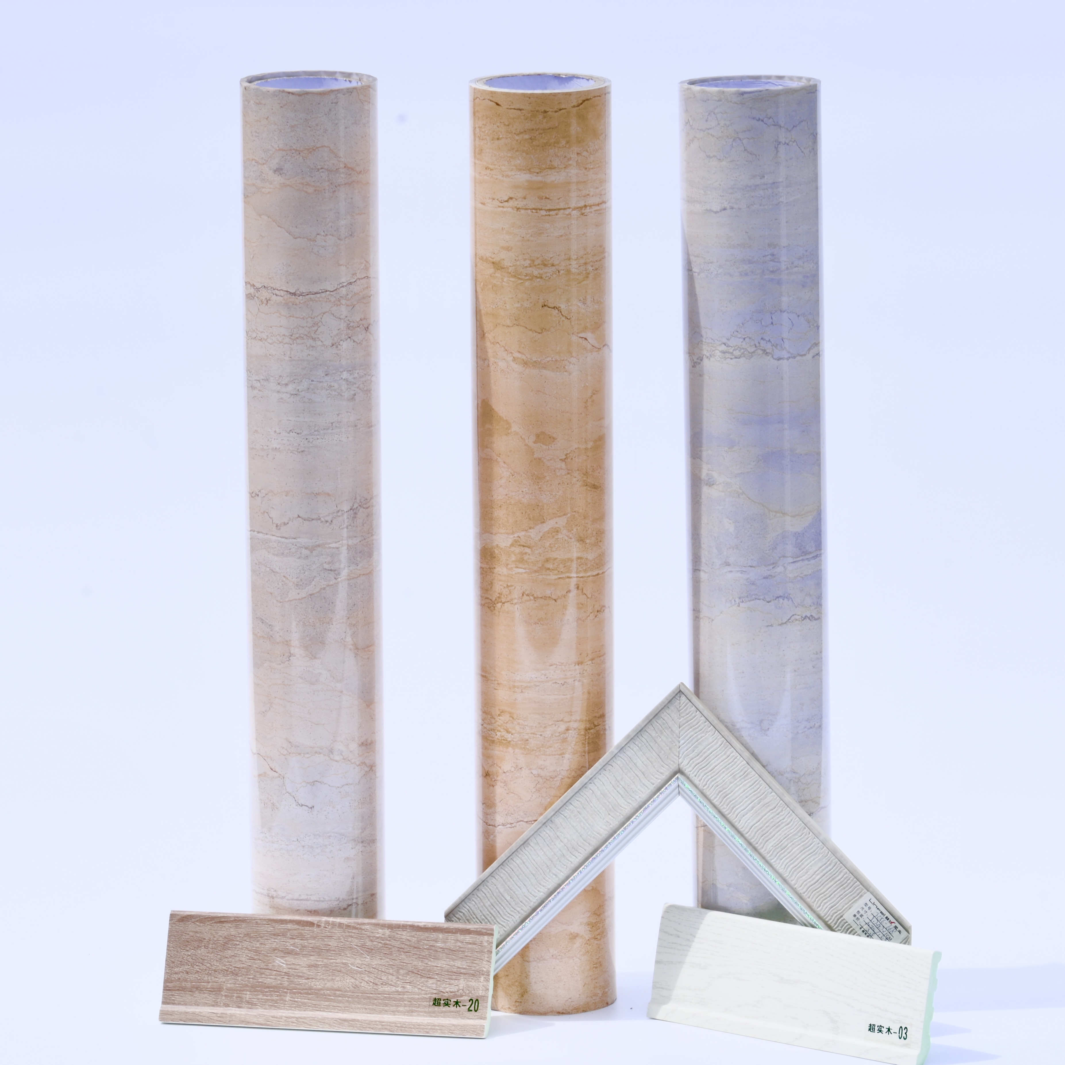 Heat transfer film for outdoor stone-patterned exterior wall decorative panels