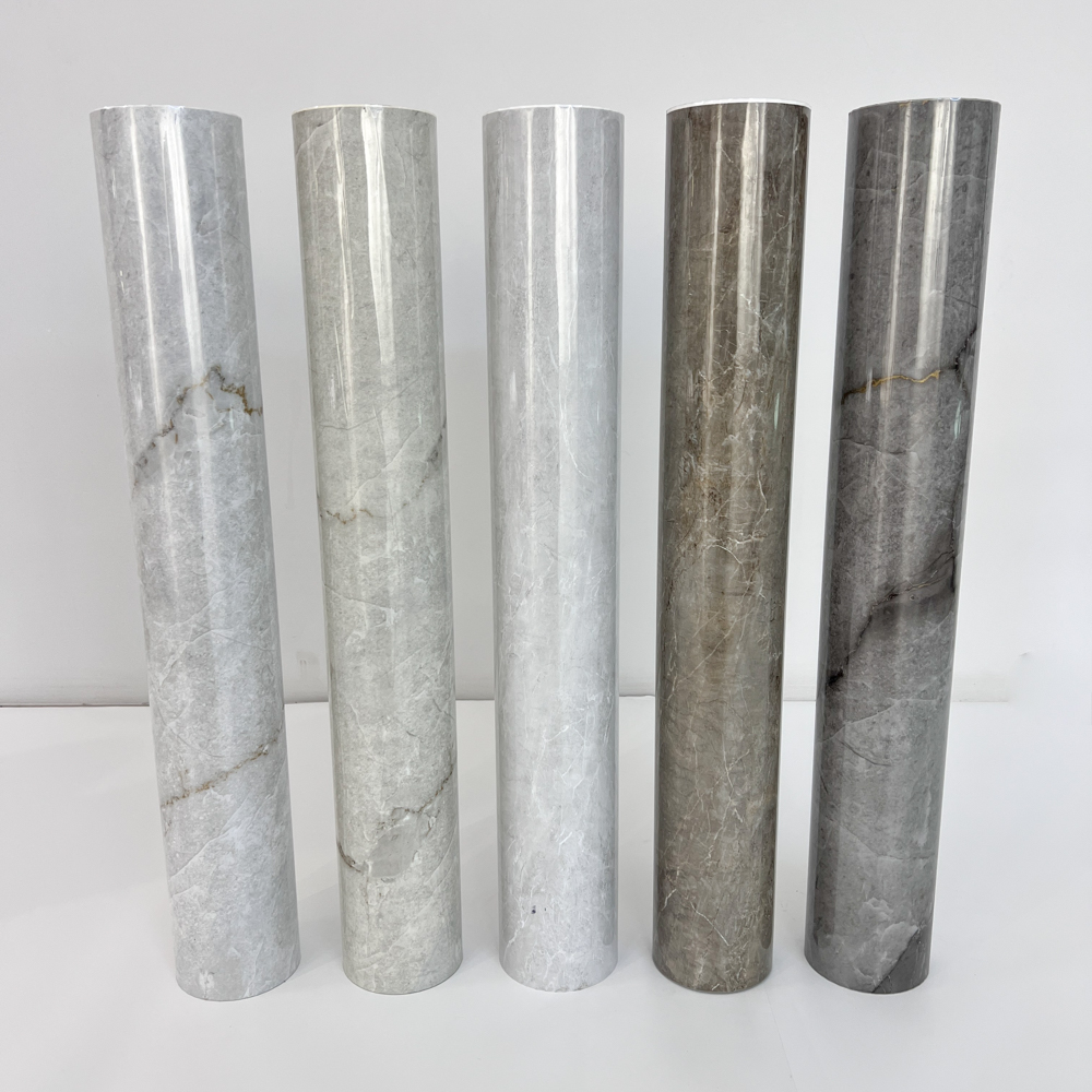 Grey-toned marble-patterned heat transfer film