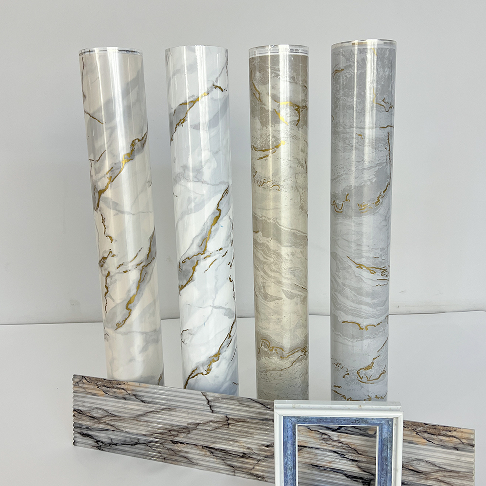 Golden thread cloud stone patterned heat transfer film