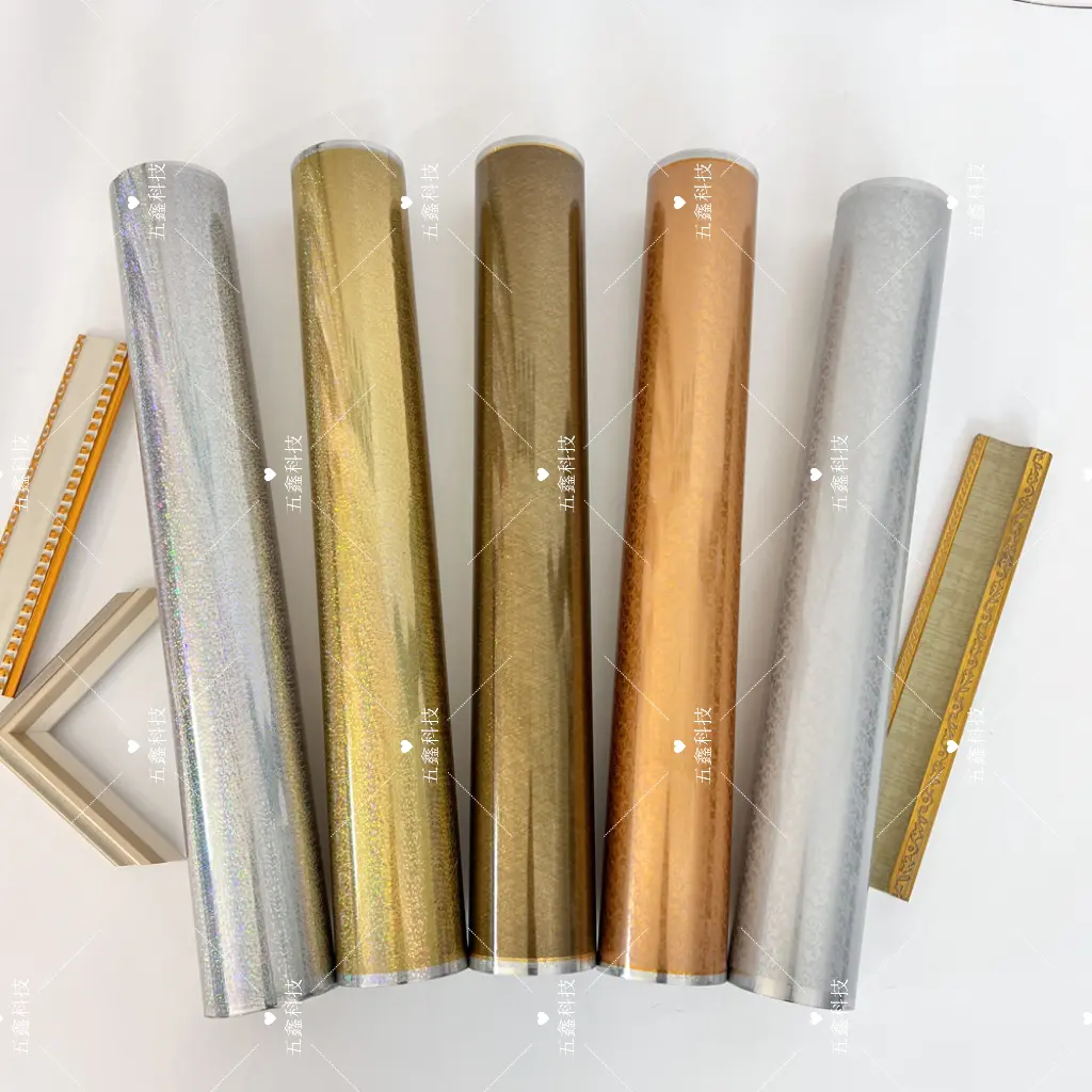 Gold onion flash pattern heat transfer film for aluminum plates